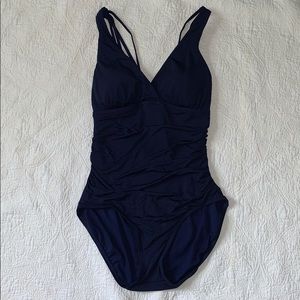Navy Blue One-Piece Swimsuit